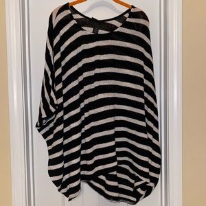 Striped Poncho Sweater